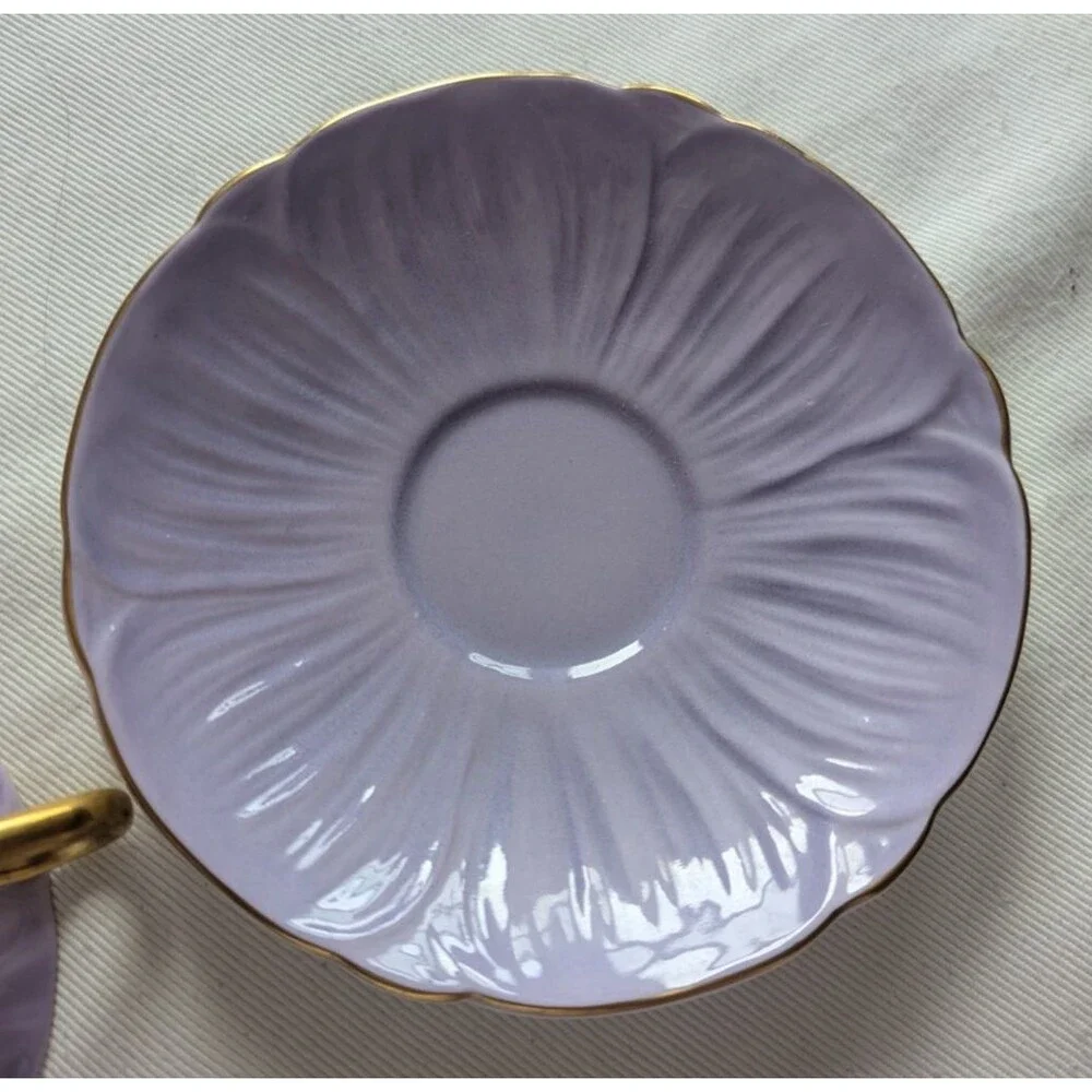 Vintage Shelley Bone China Wildflower Lilac Oleander Shape Tea cup & Saucer